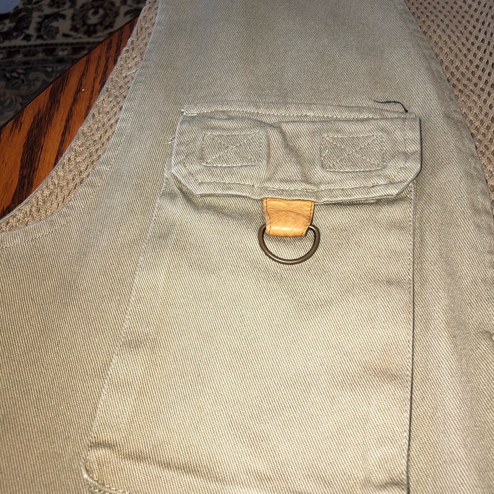 ORVIS SIZE LARGE 100% COTTON FISHING VEST AT LEAST 14 POCKETS ADJUSTABLE WAIST - Picture 5 of 9
